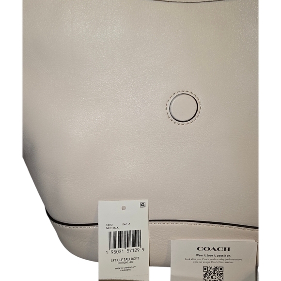 Coach Tali Bucket Bag Soft Leather In Chalk Color - Picture 6 of 16